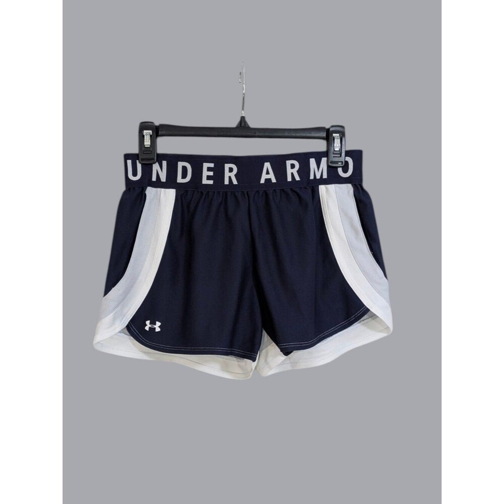 Under Armour Athletic Shorts - White / Navy Blue / Light Grey - Size Small Women